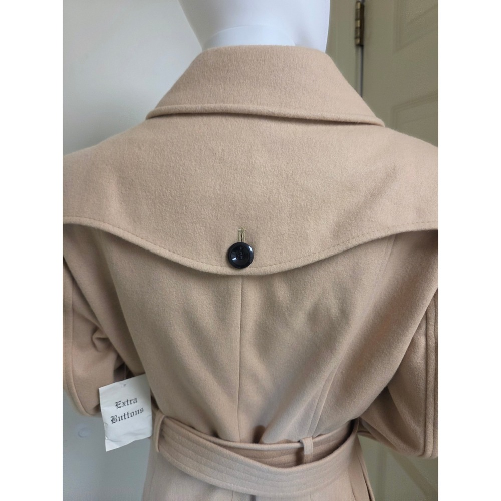 y2k Victorias Secret Wool Trench Coat Honey Beige Belted Double Breasted 12 - Picture 12 of 16